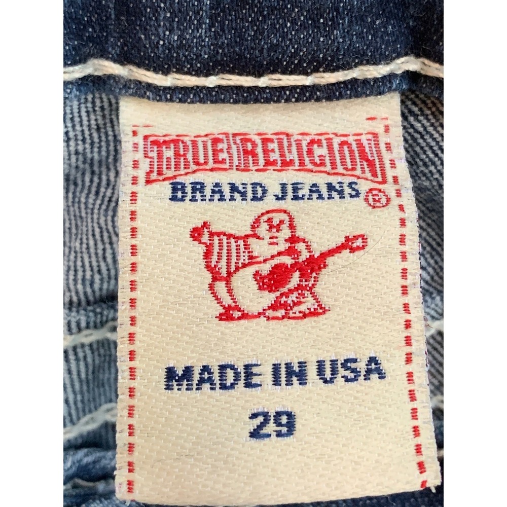 True Religion Becky Bootcut Jeans Dark Wash Low Rise Horseshoe Flap Pocket 27 - Picture 6 of 16
